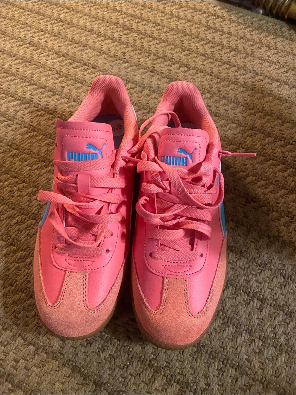 Puma Pink Sneakers with Blue Logo